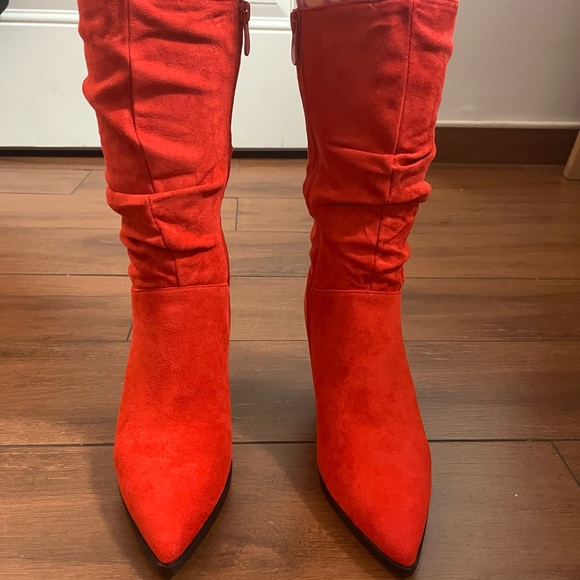 Women's Mid Calf Pointed Toe Suede boots - Picture 8 of 8